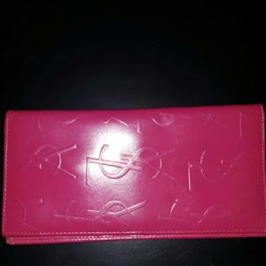 YSL Yves Saint Laurent vintage deep pink wallet